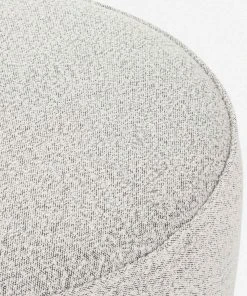 Lulu And Georgia Aldora Round Ottoman Bouclé + Textural Fabric