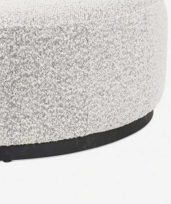 Lulu And Georgia Aldora Round Ottoman Bouclé + Textural Fabric