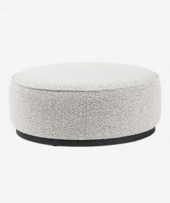 Lulu And Georgia Aldora Round Ottoman Bouclé + Textural Fabric