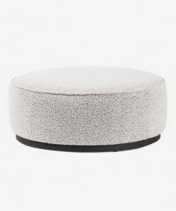 Lulu And Georgia Aldora Round Ottoman Bouclé + Textural Fabric