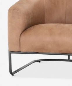 Lulu And Georgia Gianni Leather Accent Chair Curved + Rounded