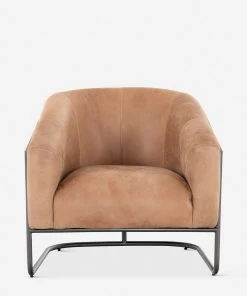Lulu And Georgia Gianni Leather Accent Chair Curved + Rounded