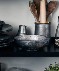 Lulu And Georgia Weilan Low Serving Bowl, Black/Brown