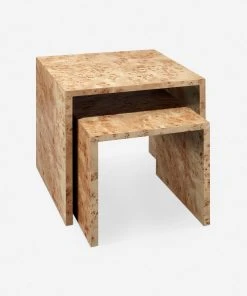 Lulu And Georgia Furniture Raisa Burl Wood Nesting Side Tables (Set Of 2)