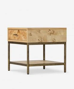 Lulu And Georgia Lorca Burl Wood Side Table