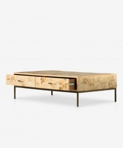 Lulu And Georgia Lorca Burl Wood Coffee Table New