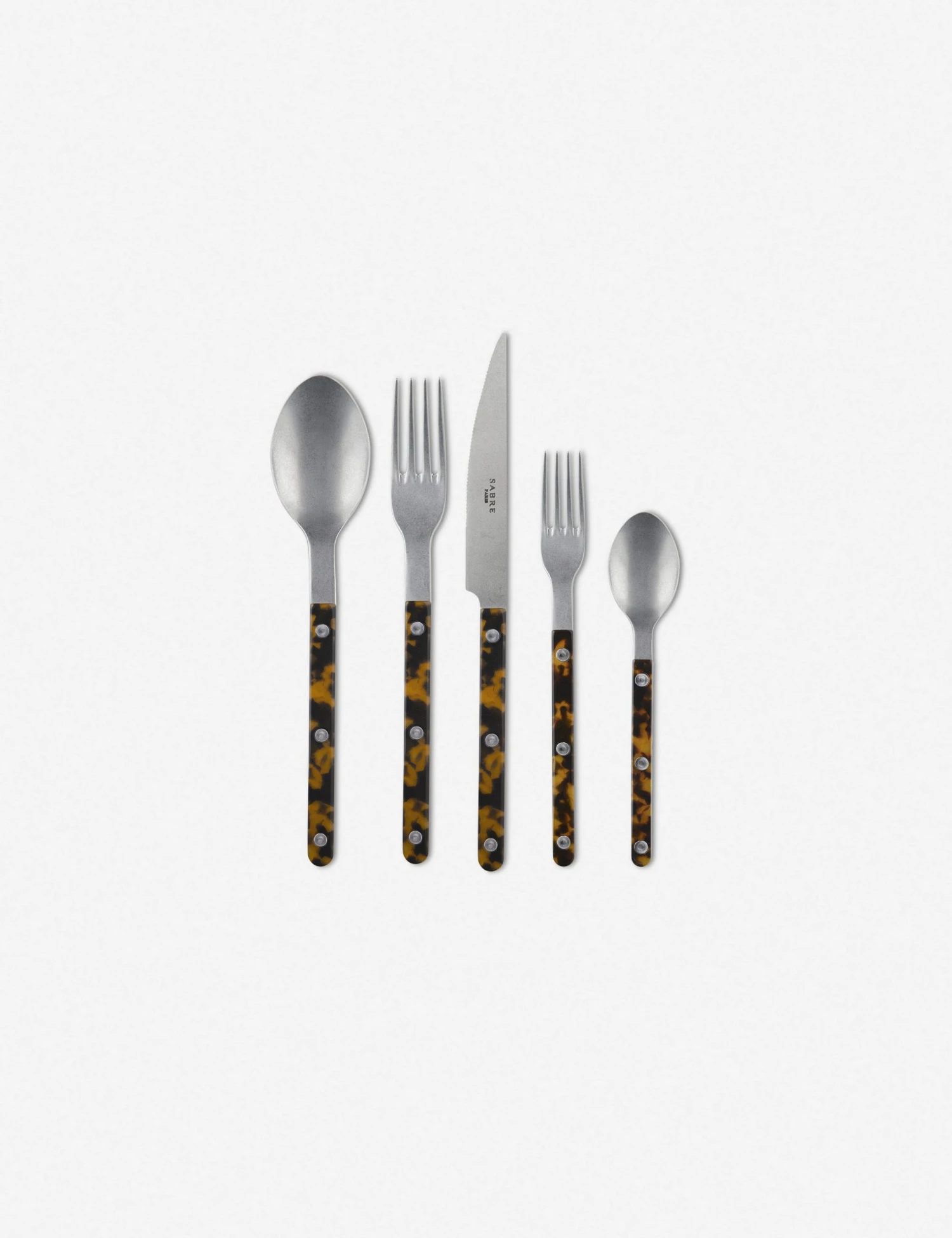 5pcsPlaceSettings_2BISTROTVINTAGETORTOISE_FAUXTORTOISE_PRESS.jpg Lulu And Georgia Spring Collection Sabre Bistrot Flatware 5-Piece Set