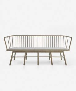 Lulu And Georgia Marissa Bench, Gray Leather