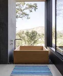 Lulu And Georgia New Bolé Road Textiles Turkana Bath Mat, Azure