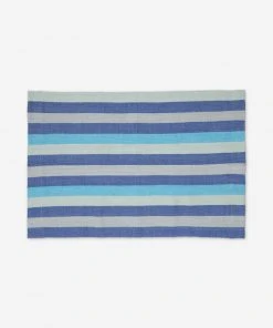 Lulu And Georgia New Bolé Road Textiles Turkana Bath Mat, Azure