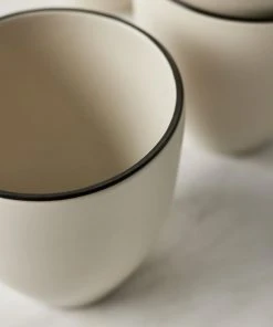 Lulu And Georgia Augusta Mugs (Set Of 6), Natural/Black By Costa Nova Artful Proportions Collection