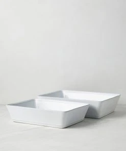Lulu And Georgia Friso Rectangular Baker, White (14-inches) By Costa Nova