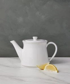 Lulu And Georgia Kitchen + Dining Friso Tea Pot, White By Costa Nova