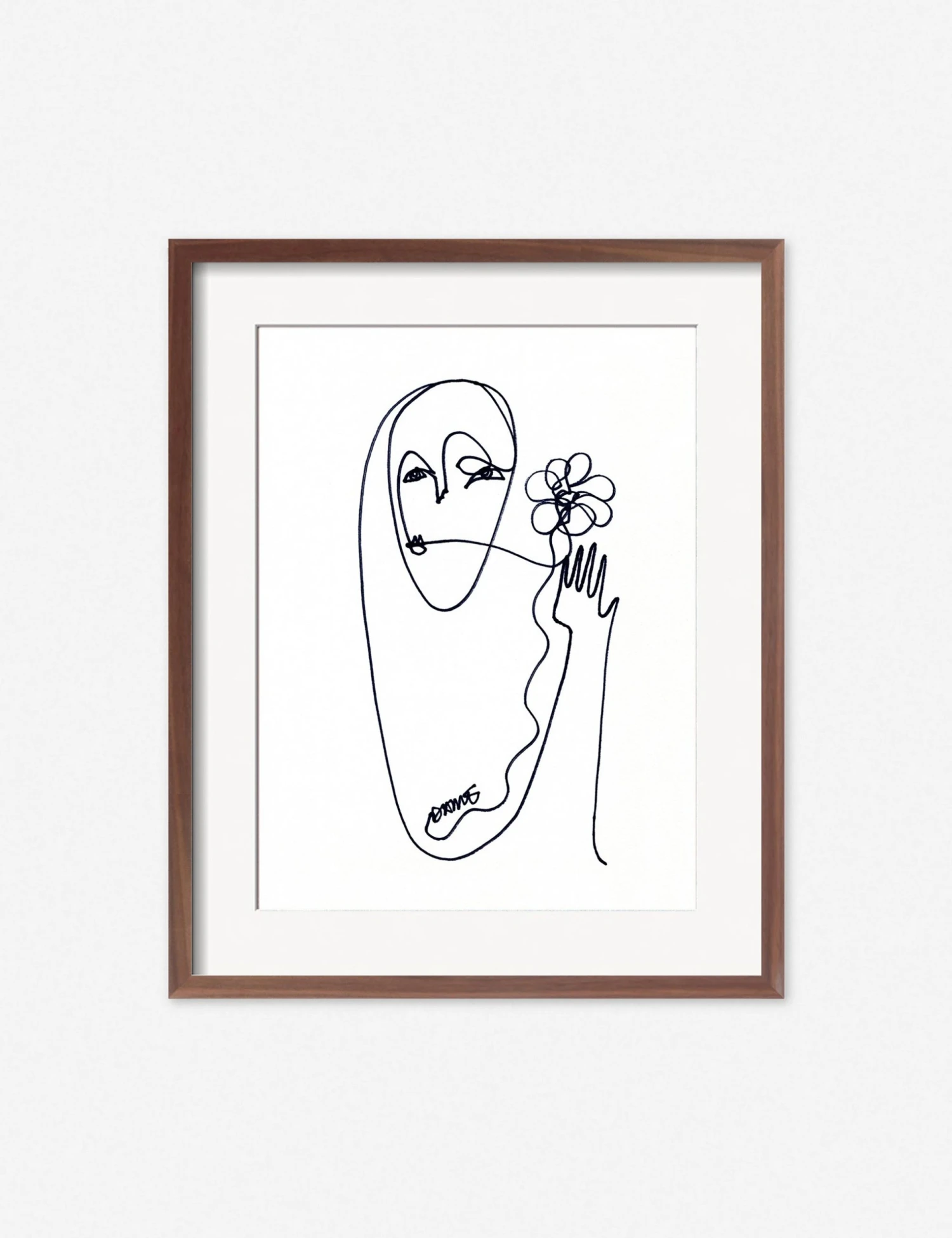 DamienneMerlinaFlowerWalnutFrame.jpg Lulu And Georgia Walls 'Flower' Print By Damienne Merlina