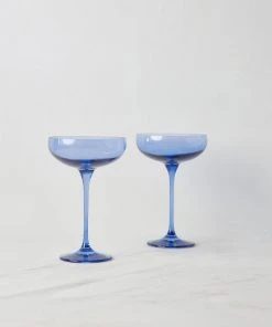 Lulu And Georgia Curved + Rounded Estelle Champagne Coupes (Set Of 2) 2 Lulu And Georgia Curved + Rounded Estelle Champagne Coupes (Set Of 2)