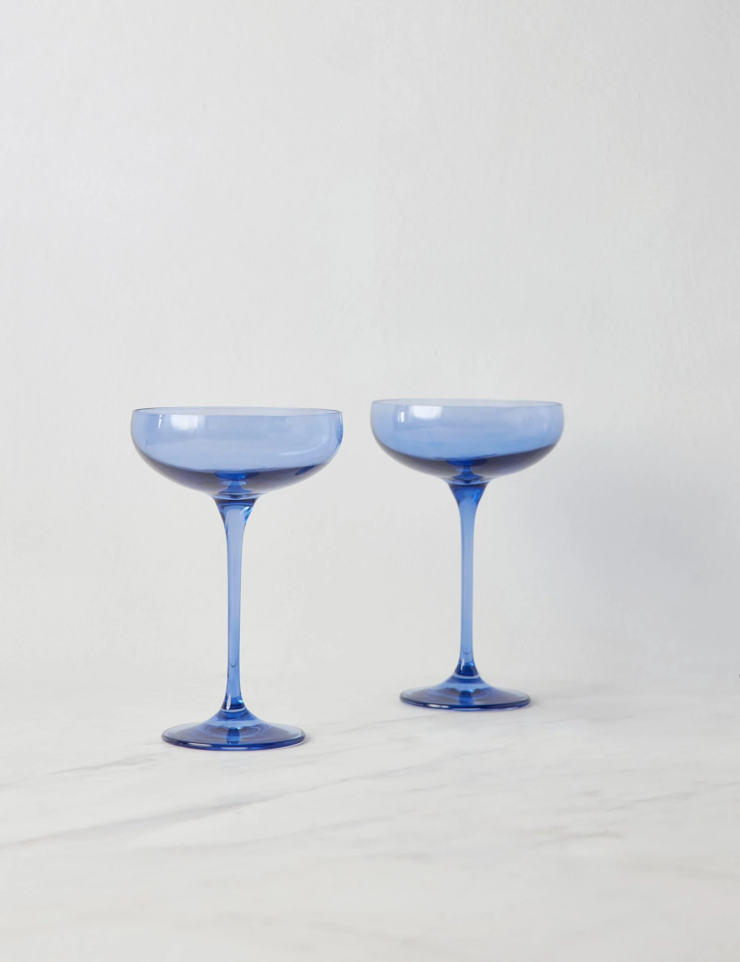 EstelleColoredGlassChampagneCoupes_Cobalt_Setof2_1.jpg Lulu And Georgia Curved + Rounded Estelle Champagne Coupes (Set Of 2)