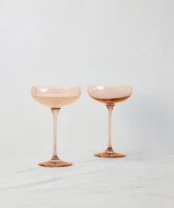 Lulu And Georgia Curved + Rounded Estelle Champagne Coupes (Set Of 2) 4 Lulu And Georgia Curved + Rounded Estelle Champagne Coupes (Set Of 2)