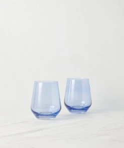 Lulu And Georgia Muted Pastels Estelle Stemless Wine Glass (Set Of 2)