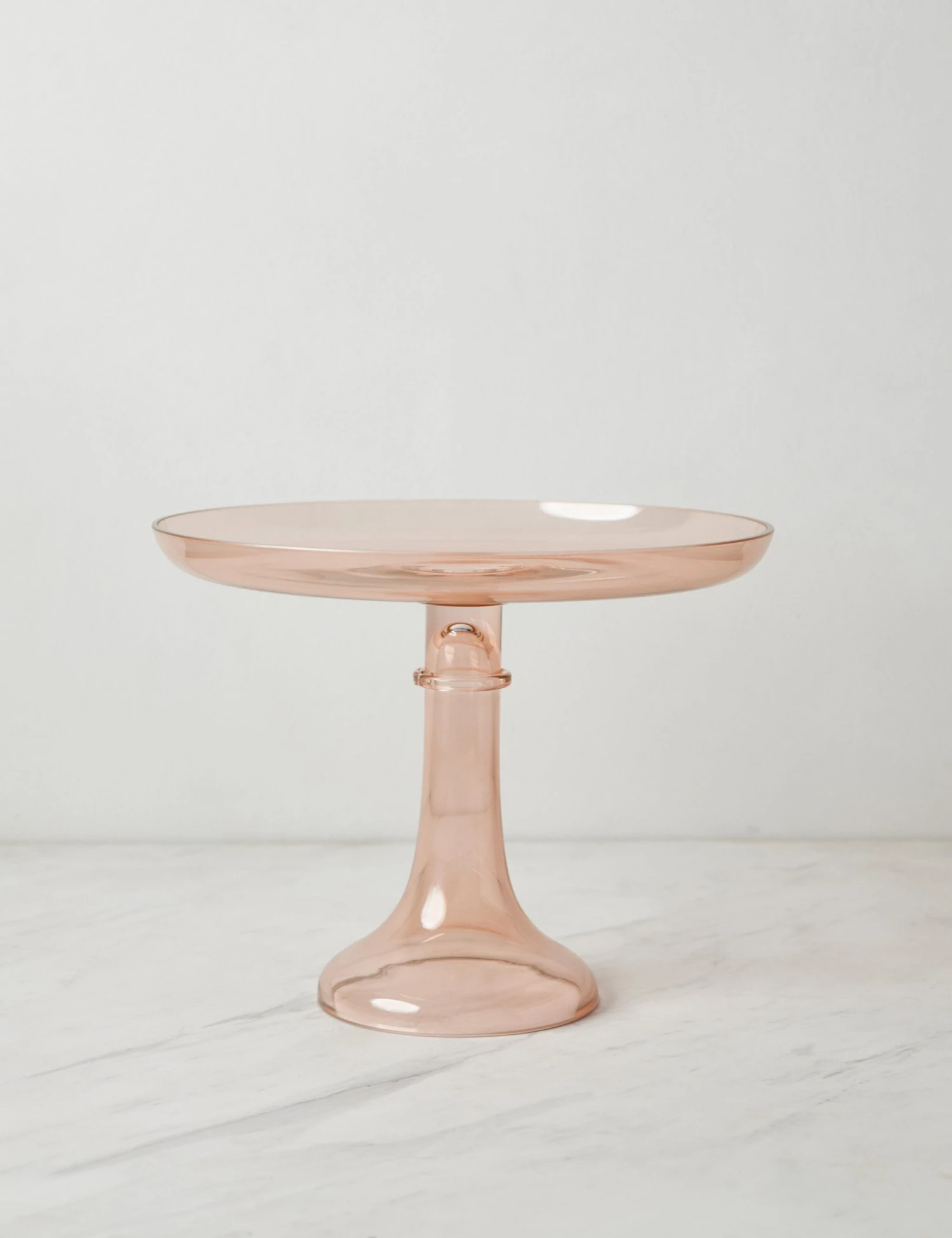 Estelle_ColoredGlasscakestand_Blush_5447.jpg Lulu And Georgia Glass Cake Stand By Estelle Colored Glass Muted Pastels