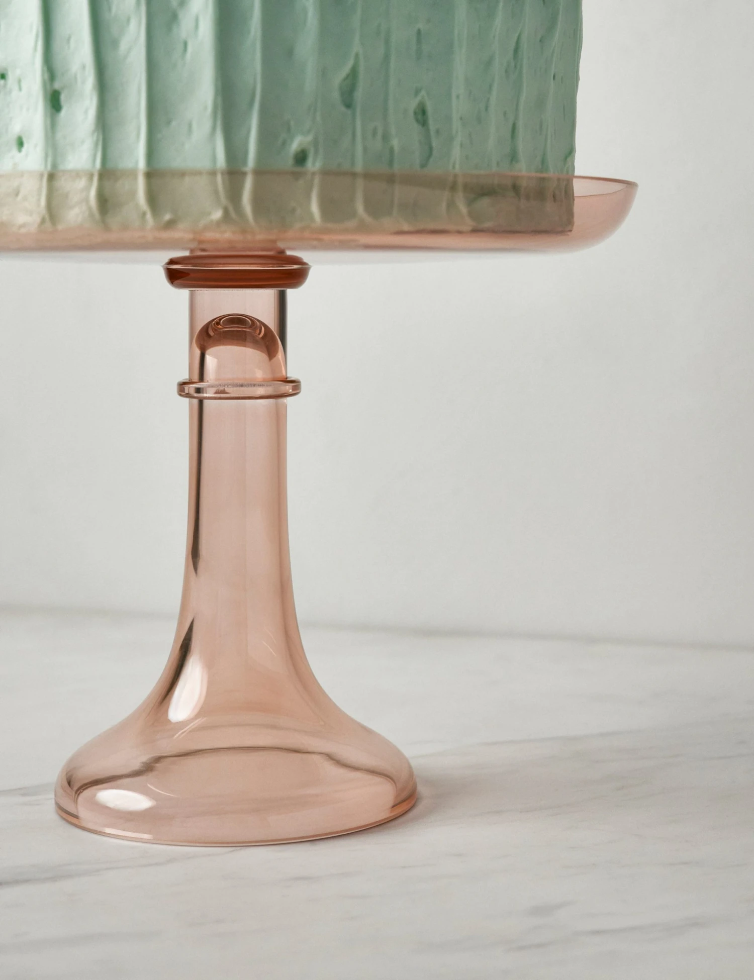 Estelle_ColoredGlasscakestand_Blush_5454.jpg Lulu And Georgia Glass Cake Stand By Estelle Colored Glass Muted Pastels