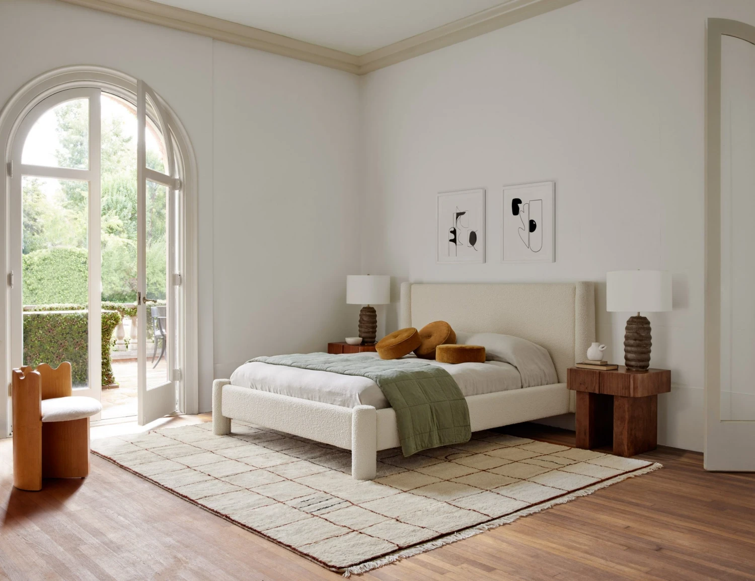 IrregularGridIvory-Bedroom_3488-SITECROP.jpg Lulu And Georgia Irregular Grid Rug By Sarah Sherman Samuel