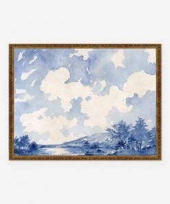 Lulu And Georgia Walls 'Blue Monochromatic Horizontal' Print By Laurel-Dawn Latshaw