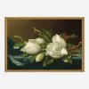 Lulu And Georgia 'Magnolias On Light Blue Velvet Cloth' Print By Martin Johnson Heade Walls