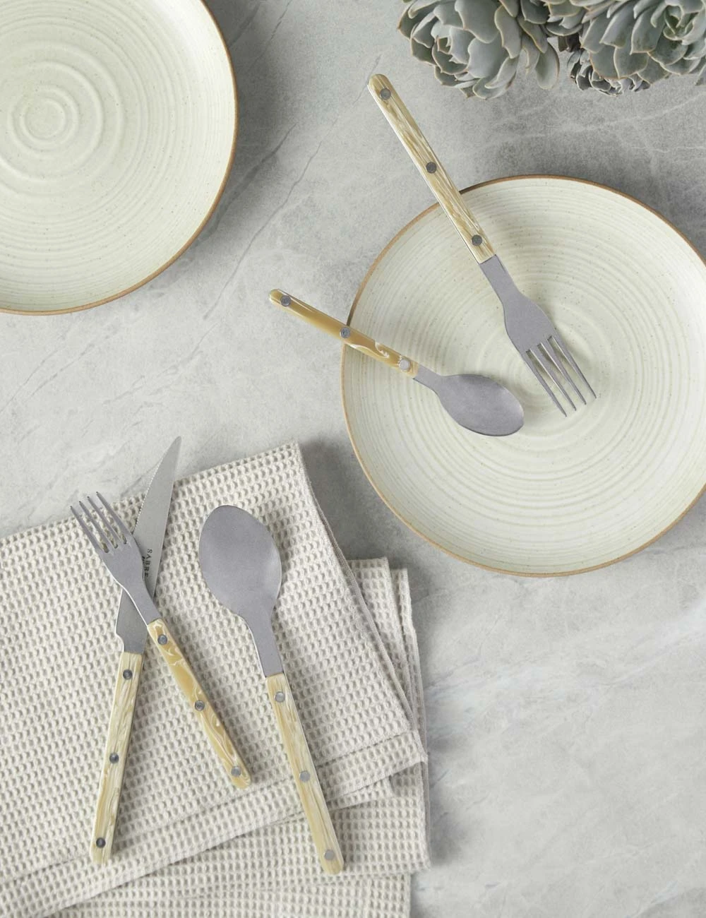 SabreBistrotFlatware5-PieceSet_Teak_4782copy2.jpg Lulu And Georgia Spring Collection Sabre Bistrot Flatware 5-Piece Set