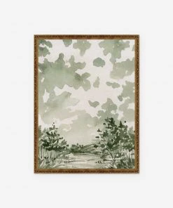 Lulu And Georgia Mossy Greens 'Sage Landscape' Print By Laurel-Dawn Latshaw