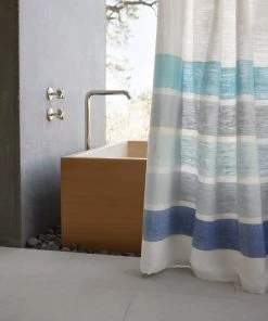 Lulu And Georgia Bolé Road Textiles Omo Shower Curtain, Azure