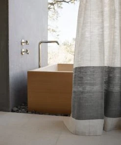 Lulu And Georgia Bolé Road Textiles Karo Shower Curtain, Sable