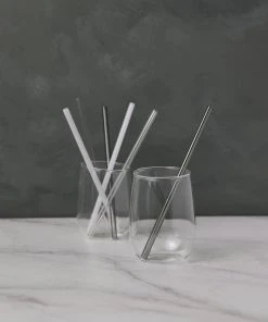 Lulu And Georgia Hawkins New York Essential Glass Straws (Set Of 12) Kitchen + Dining