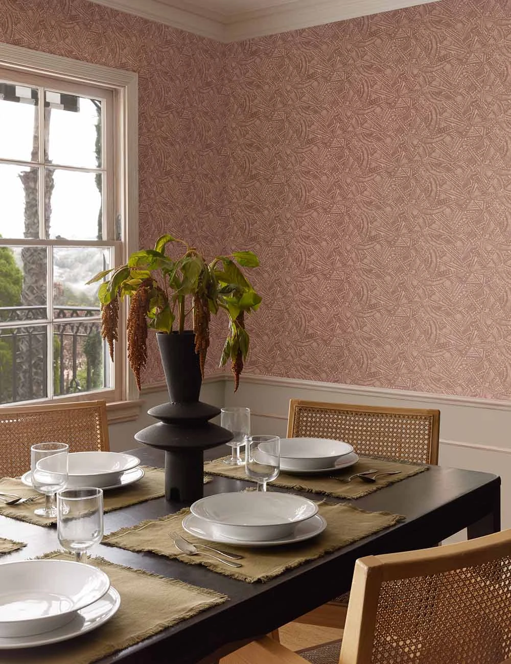 TabletopVignette_118621.jpg Lulu And Georgia Adelyn Geometric Vase, Black By Lemieux Et Cie