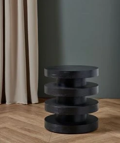 Lulu And Georgia Pentwater Round Side Table By Sarah Sherman Samuel, Black