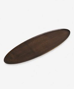 Lulu And Georgia Walnut Wood Elongated Oval Footed Plate By Namu Home Goods New 2 Lulu And Georgia Walnut Wood Elongated Oval Footed Plate By Namu Home Goods New