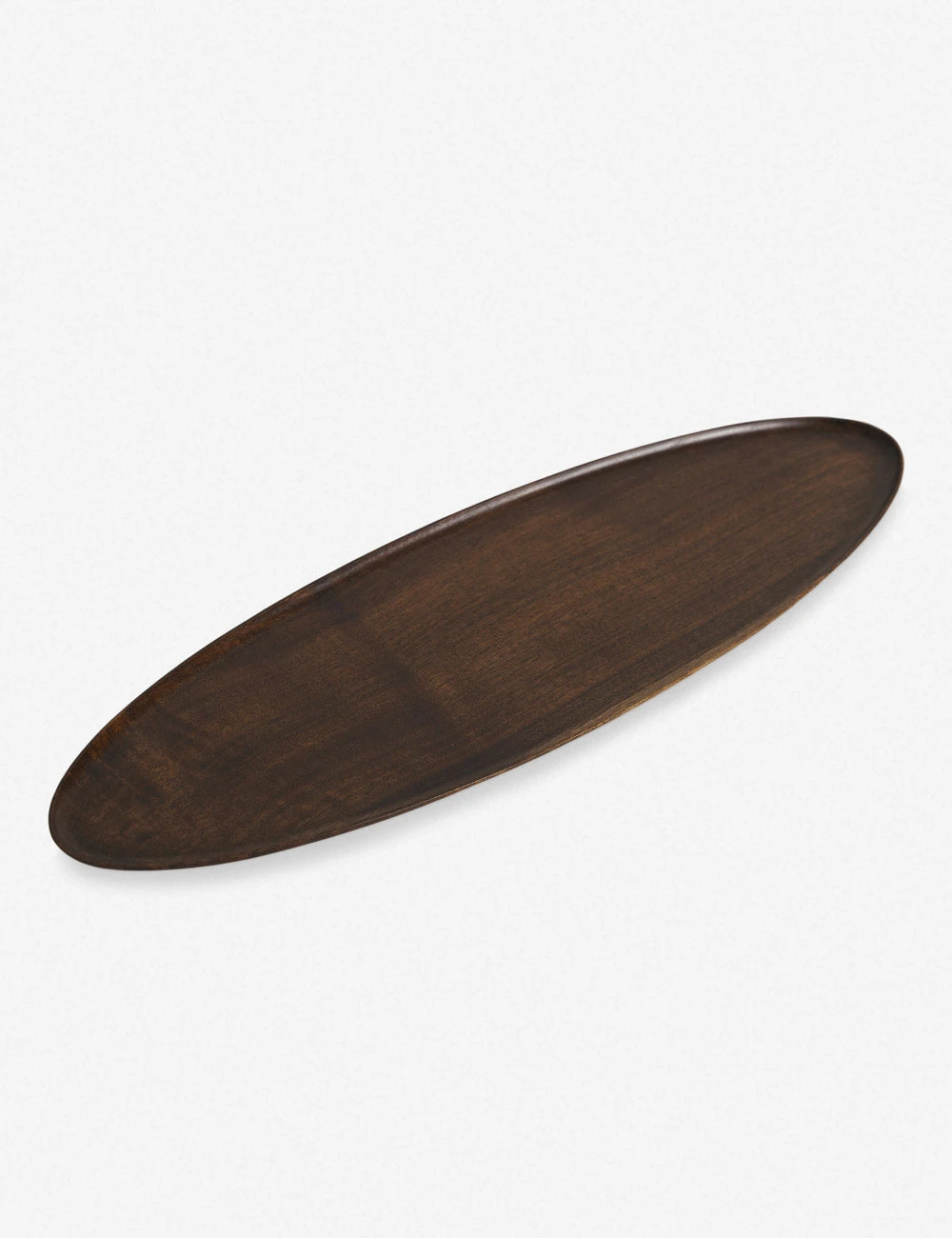 WalnutWoodElongatedOvalFootedPlate_5597.jpg Lulu And Georgia Walnut Wood Elongated Oval Footed Plate By Namu Home Goods New