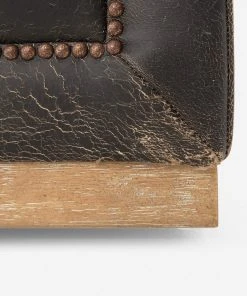 Lulu And Georgia Furniture Afia Leather Sofa, Distressed Black