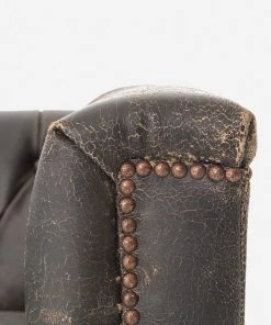 Lulu And Georgia Furniture Afia Leather Sofa, Distressed Black