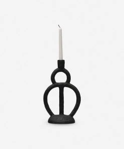 Lulu And Georgia Gisella Candle Holder, Matte Black Décor