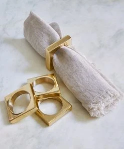 Lulu And Georgia Modernist Napkin Ring Set Muted Pastels