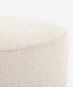 Lulu And Georgia Aldora Round Ottoman Bouclé + Textural Fabric