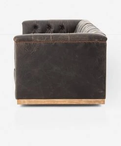 Lulu And Georgia Furniture Afia Leather Sofa, Distressed Black