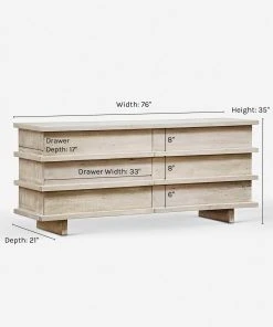 Lulu And Georgia Furniture Corliss 6-Drawer Dresser, White Wash