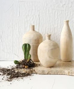 Lulu And Georgia Charlynn Wood Vases (Set Of 3) Spring Collection