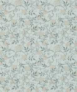 Lulu And Georgia Morris & Co. Jasmine Wallpaper, Silver/Charcoal Swatch