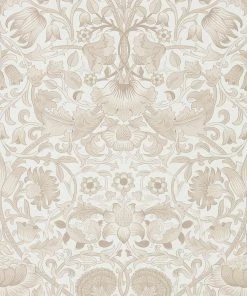 Lulu And Georgia Morris & Co. Pure Lodden Wallpaper, Ivory/Linen Swatch