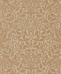 Lulu And Georgia Morris & Co. Acorn Wallpaper, Gilver/Copper Swatch