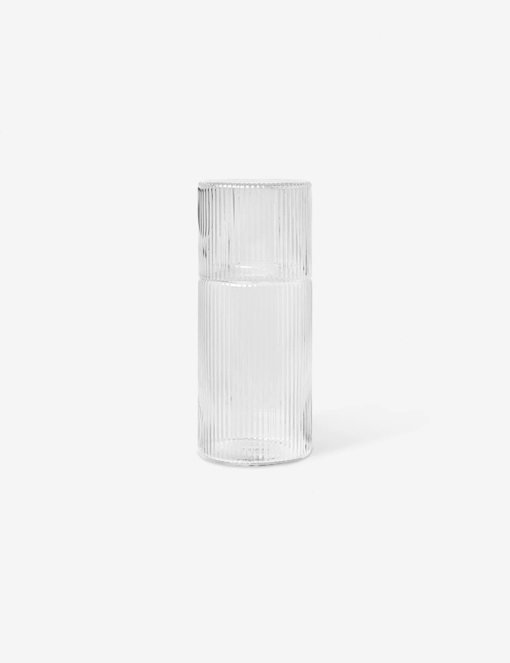 fermLIVING-RippleSmallCarafeSet-Clear-pack-2_1.jpg Lulu And Georgia Rian Ripple Bedside Carafe Set