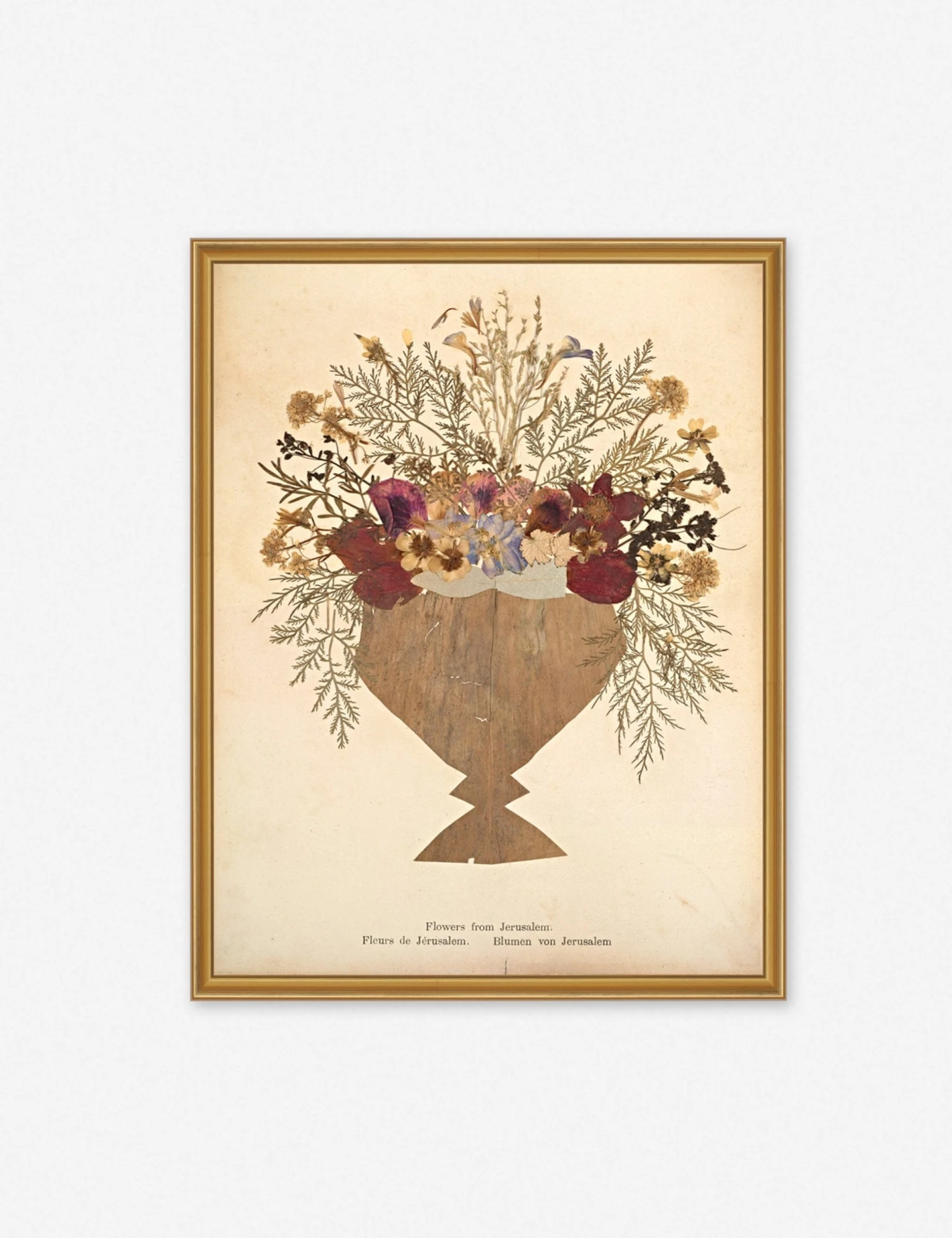 flowers_from_jerusalem_gold_frame.jpg Lulu And Georgia 'Flowers From Jerusalem' Wall Art By Boulos, Original Work Held By The J. Paul Getty Museum