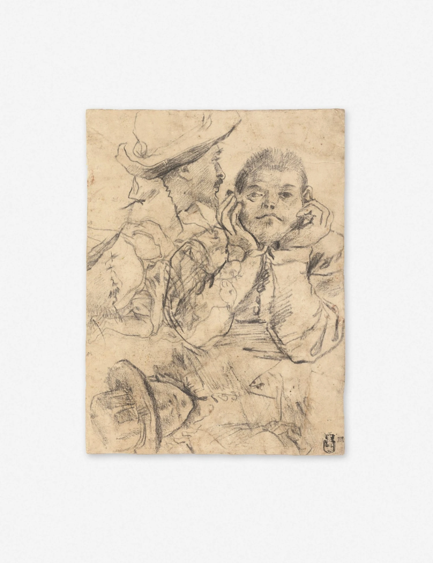 four_studies_of_heads.jpg Lulu And Georgia 'Four Studies Of Heads' Wall Art By Annibale Carracci, Original Work Held By The J. Paul Getty Museum